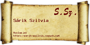 Sárik Szilvia névjegykártya